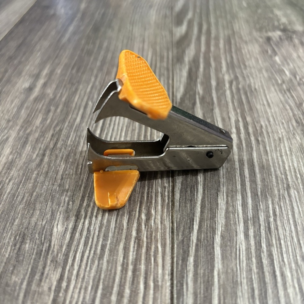 Vintage Metal Apsco 200 Staple Remover Made in Sweden Orange RARE Collectible